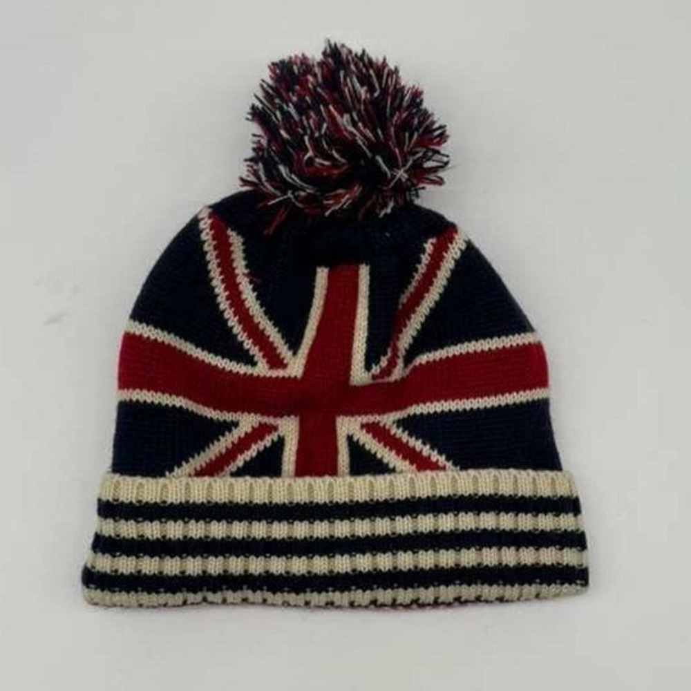 Great United Kingdom Flag Beanie - Navy/Red/White Knit - One Size - NIB - Picture 3 of 3
